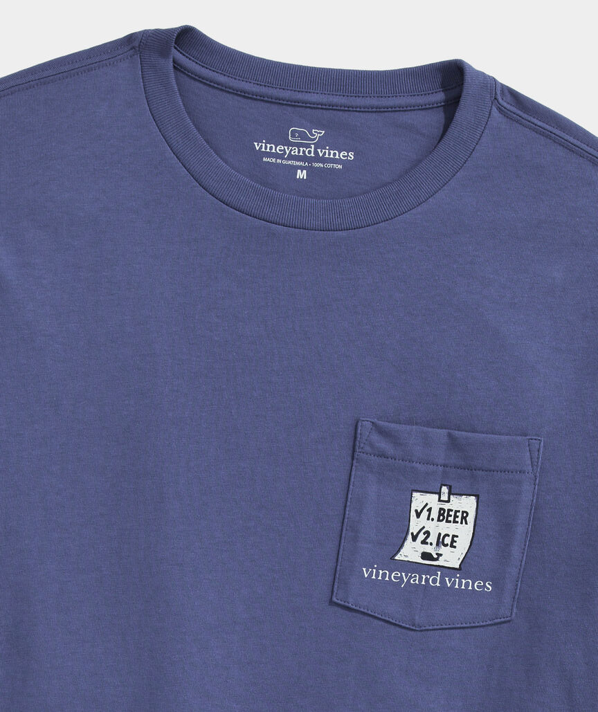 Vineyard Vines M LS Bucket List Tee MOONSHINE