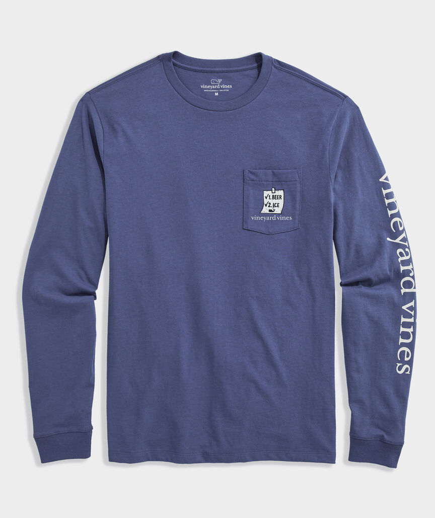 Vineyard Vines M LS Bucket List Tee MOONSHINE