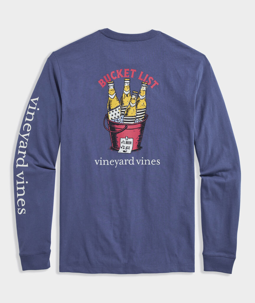 Vineyard Vines M LS Bucket List Tee MOONSHINE