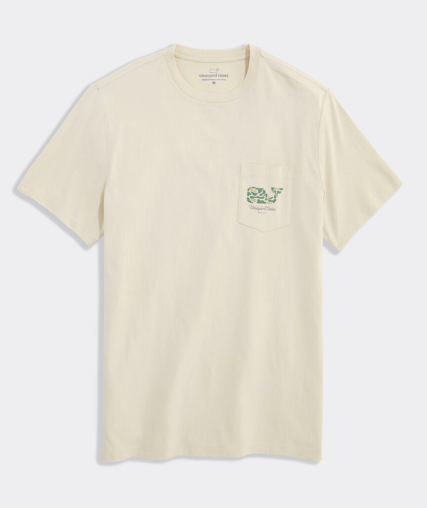 Vineyard Vines M SS Golf Course Whale Fill Tee STONE