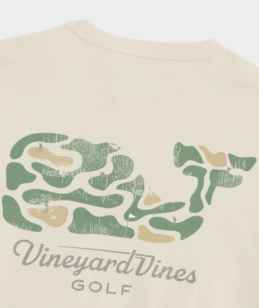 Vineyard Vines M SS Golf Course Whale Fill Tee STONE