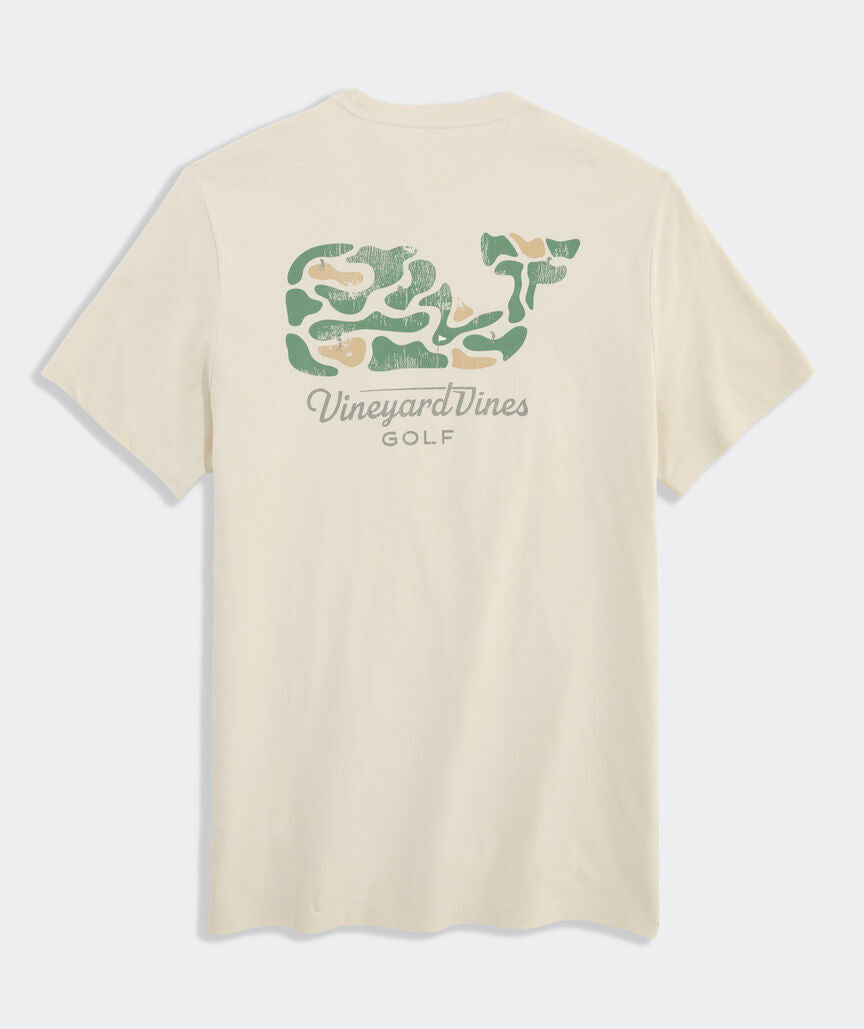 Vineyard Vines M SS Golf Course Whale Fill Tee STONE