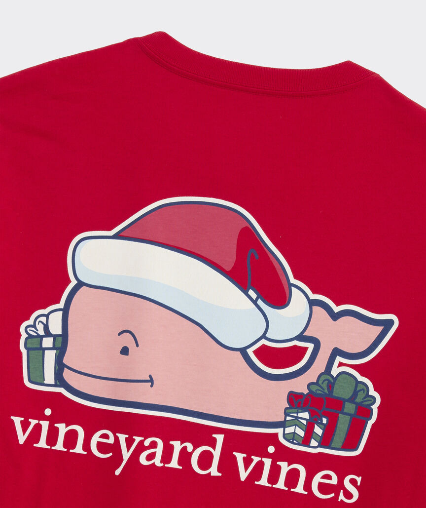 Vineyard Vines M LS 2026 Santa Whale Tee RED VELVET