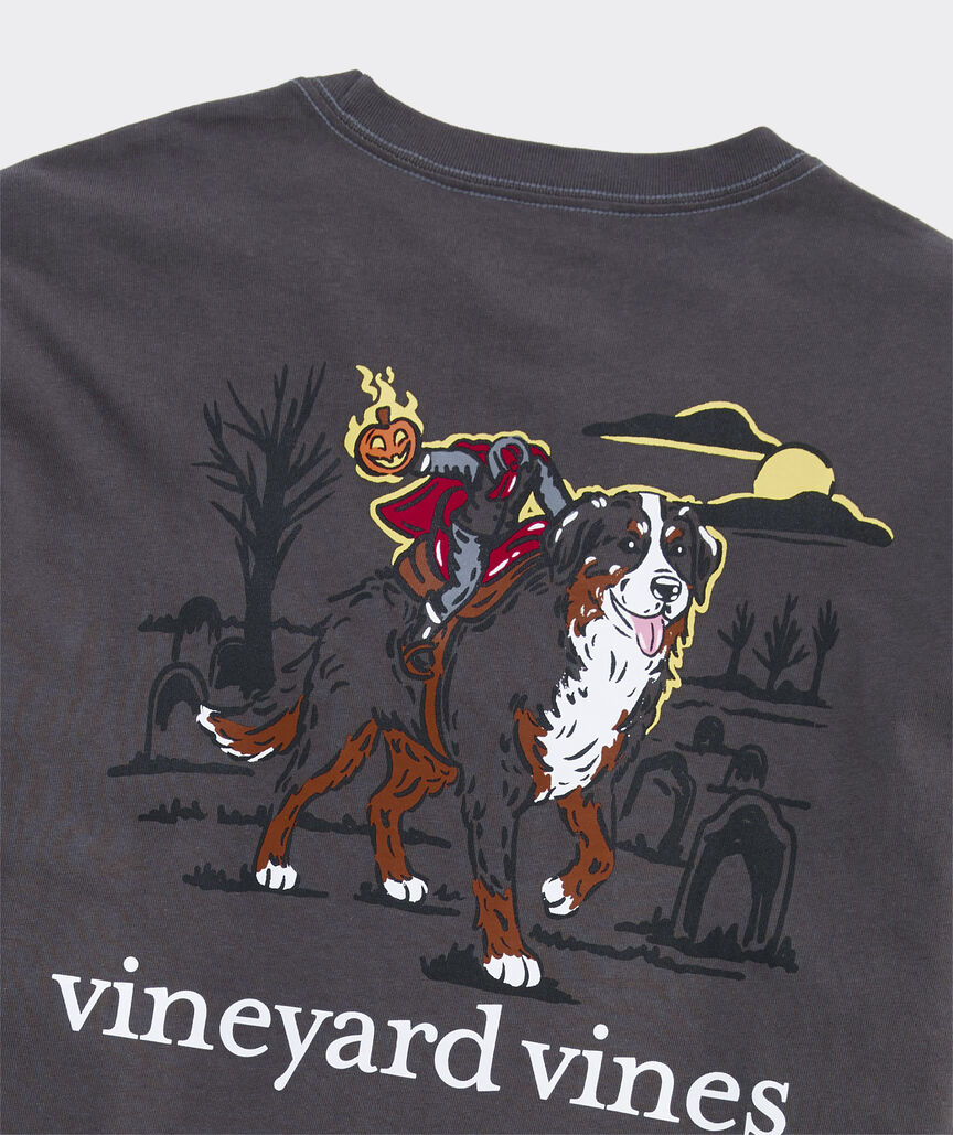 Vineyard Vines M LS Headless Horseman Dog Tee EVENING SKY