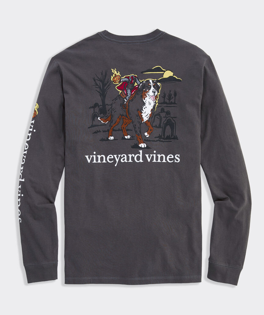 Vineyard Vines M LS Headless Horseman Dog Tee EVENING SKY