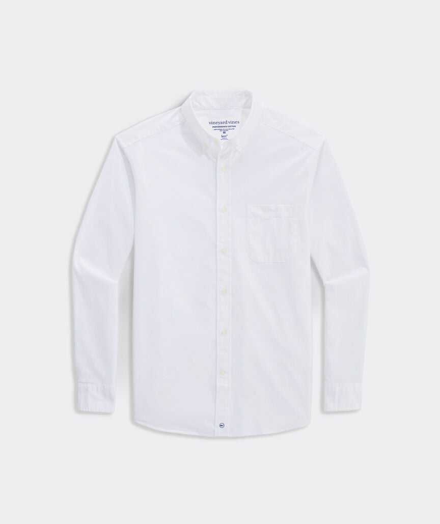 Vineyard Vines M LS Breakwater Performance Shirt WHITE