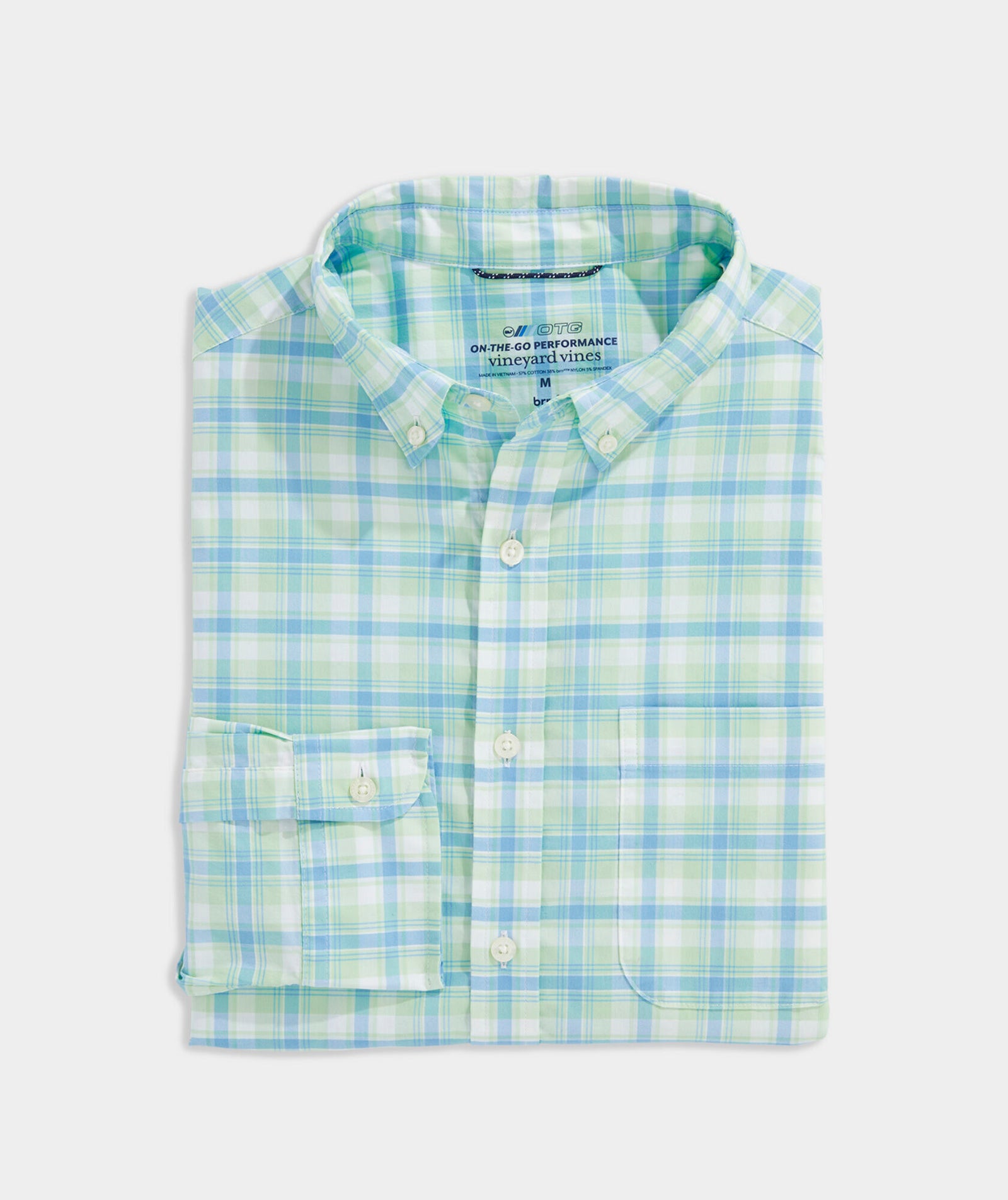 Vineyard Vines M LS On-The-Go Brrr Shirt MINT SPRIG