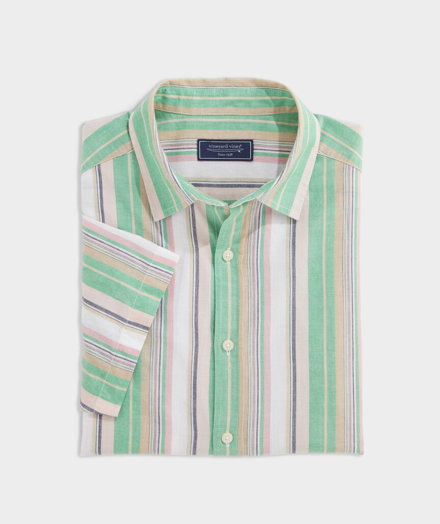 Vineyard Vines M SS Awning Stripe Shirt PARKER STRIPE AMAZON