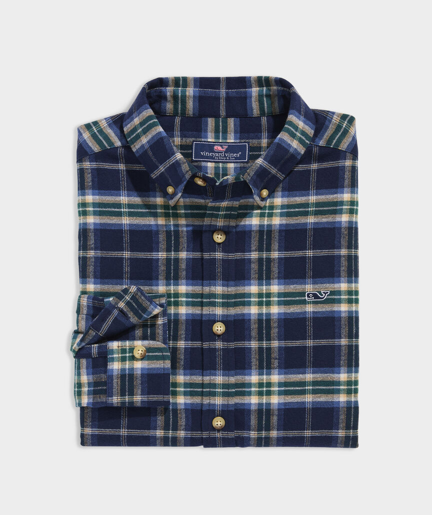 Vineyard Vines M LS Flannel Plaid NAUTICAL NAVY