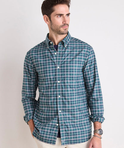 Vineyard Vines M LS OTG Brr Shirt TEAL DECOY PLAID