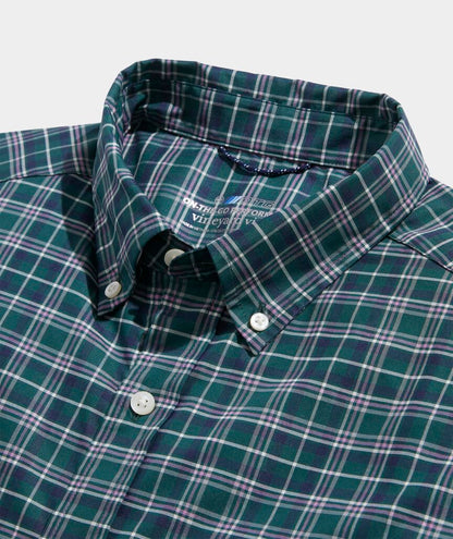 Vineyard Vines M LS OTG Brr Shirt TEAL DECOY PLAID