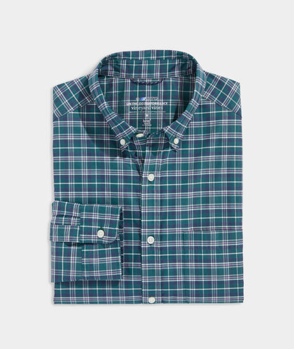 Vineyard Vines M LS OTG Brr Shirt TEAL DECOY PLAID