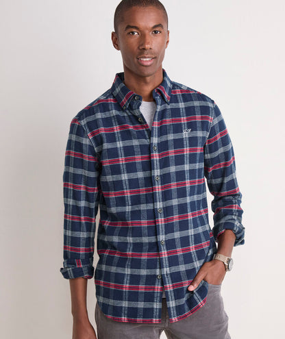 Vineyard Vines M LS Plaid Flannel NAUTICAL NAVY PLAID