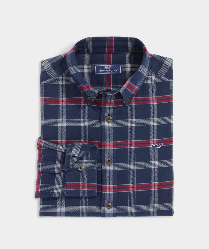 Vineyard Vines M LS Plaid Flannel NAUTICAL NAVY PLAID