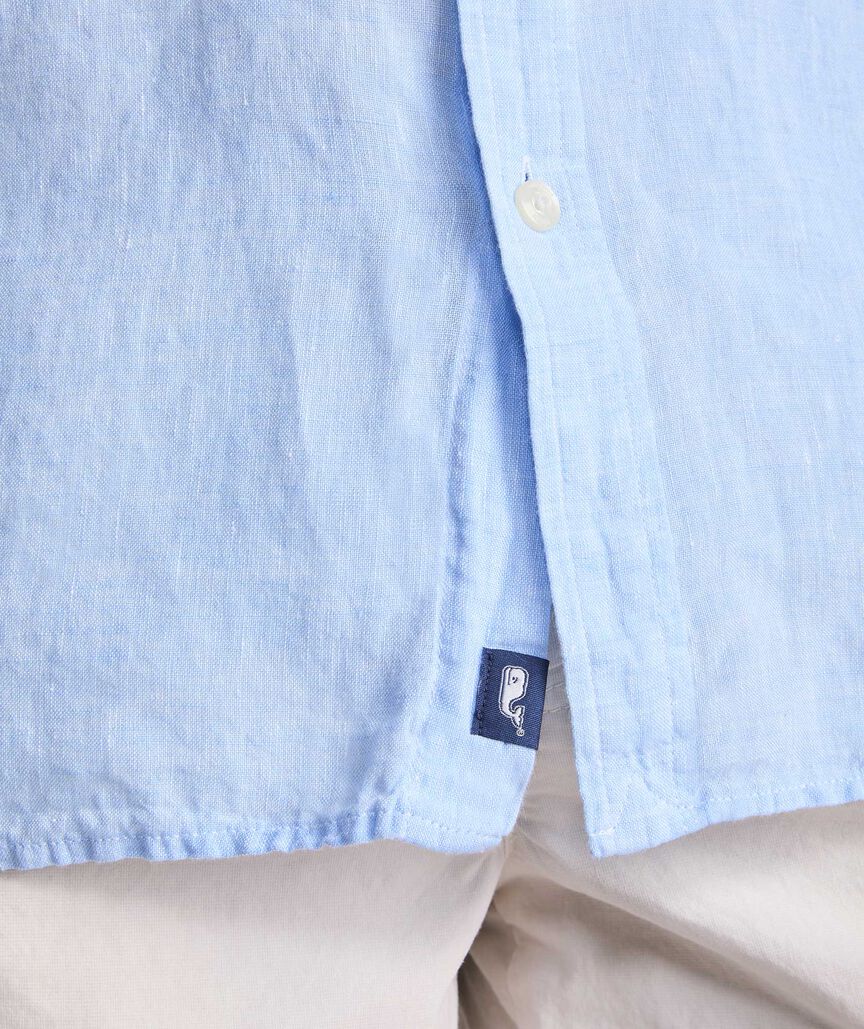 Vineyard Vines M SS Surfside Linen Shirt JAKE BLUE