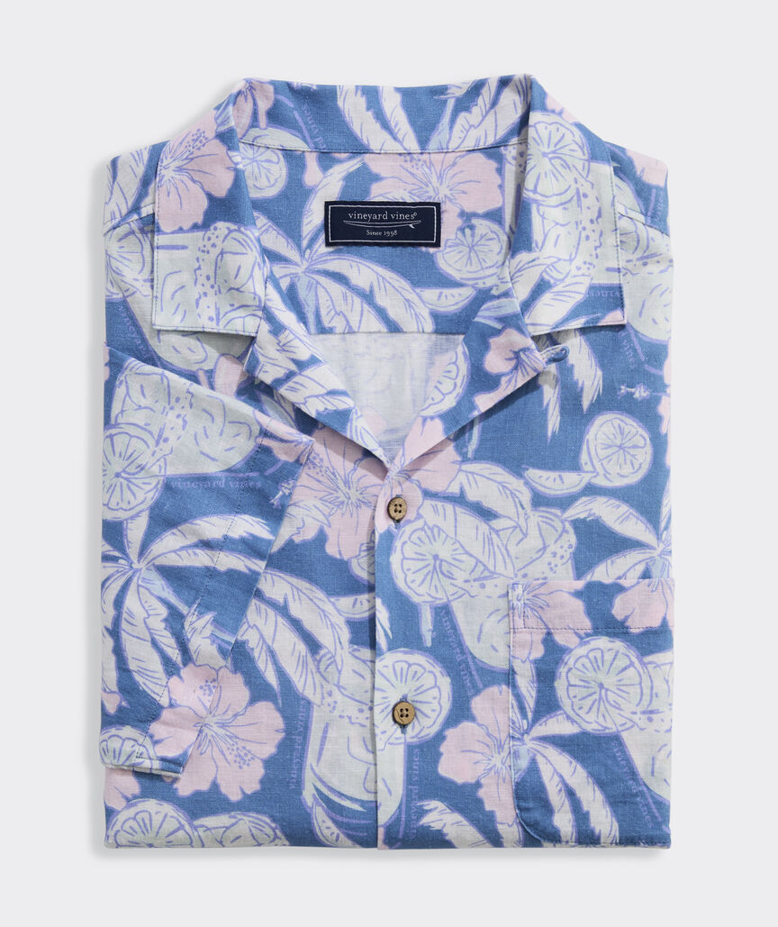 Vineyard Vines M Palmarita Linen Shirt COASTLINE