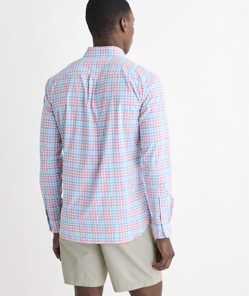 Vineyard Vines M LS Mangrove Tattersall TOUCAN