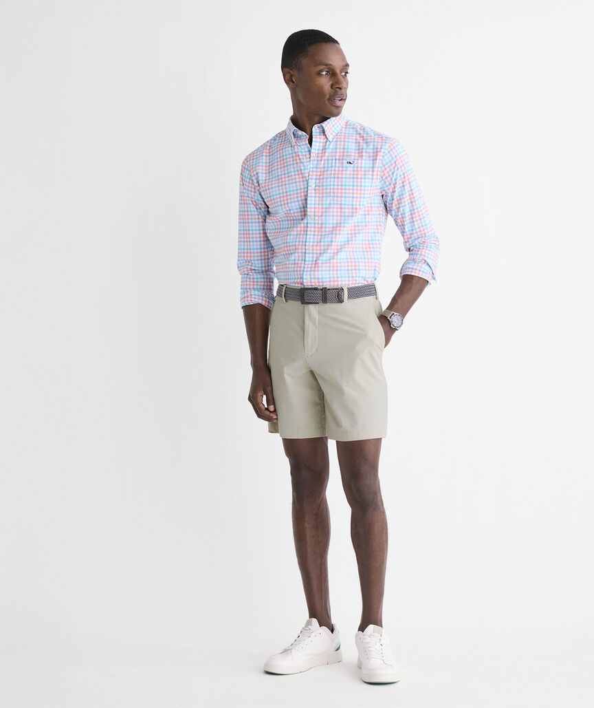 Vineyard Vines M LS Mangrove Tattersall TOUCAN