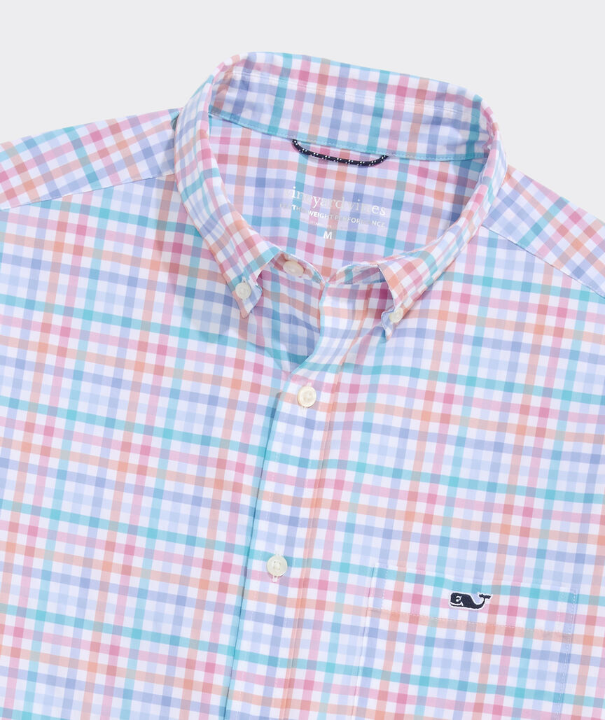 Vineyard Vines M LS Mangrove Tattersall TOUCAN