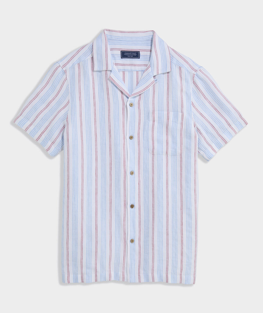 Vineyard Vines M SS Cabana Textured Shirt JAKE BLUE