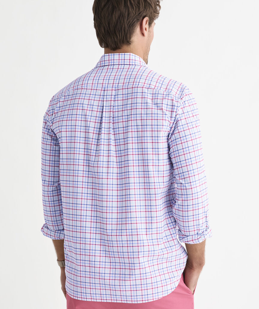 Vineyard Vines M LS Bomb Pop Tattersall LIGHTHOUSE RED