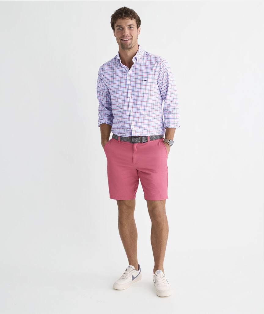 Vineyard Vines M LS Bomb Pop Tattersall LIGHTHOUSE RED
