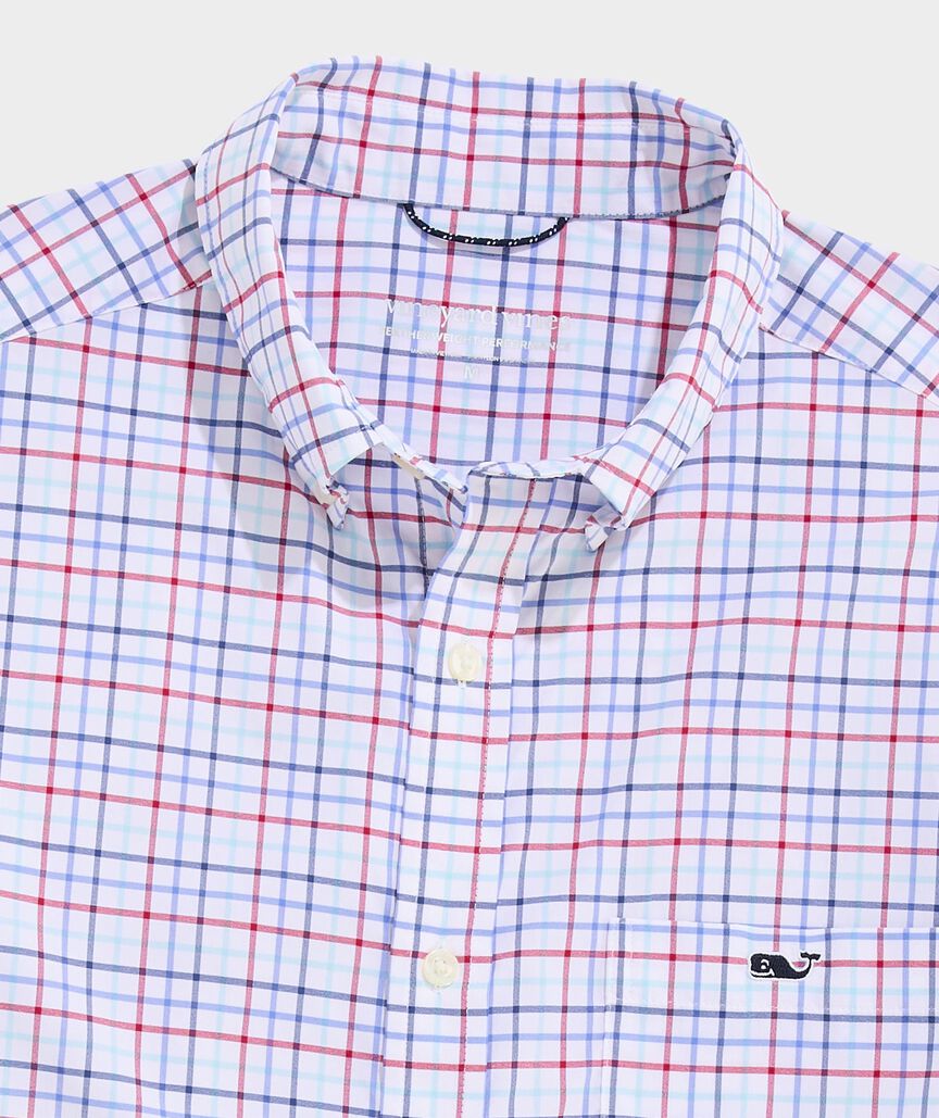 Vineyard Vines M LS Bomb Pop Tattersall LIGHTHOUSE RED
