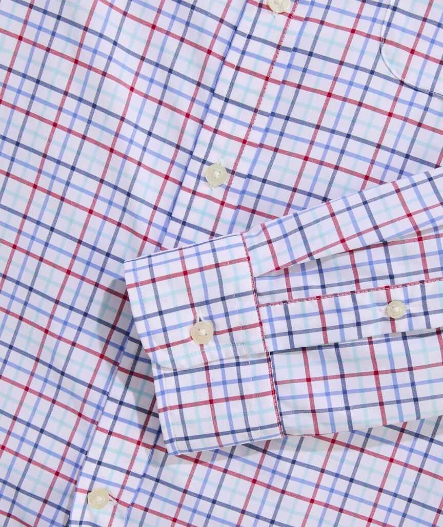 Vineyard Vines M LS Bomb Pop Tattersall LIGHTHOUSE RED