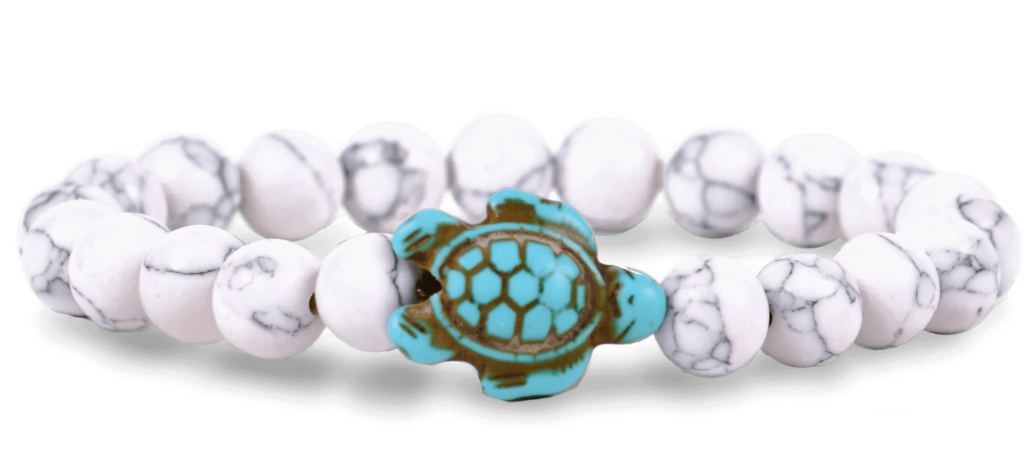 Fahlo Sea Turtle Journey Bracelet WHITE HOWLITE