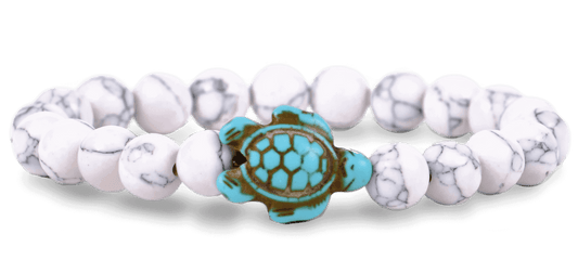 Fahlo Sea Turtle Journey Bracelet WHITE HOWLITE