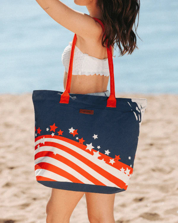 Sand Cloud American Beach Tote RED / WHITE / BLUE