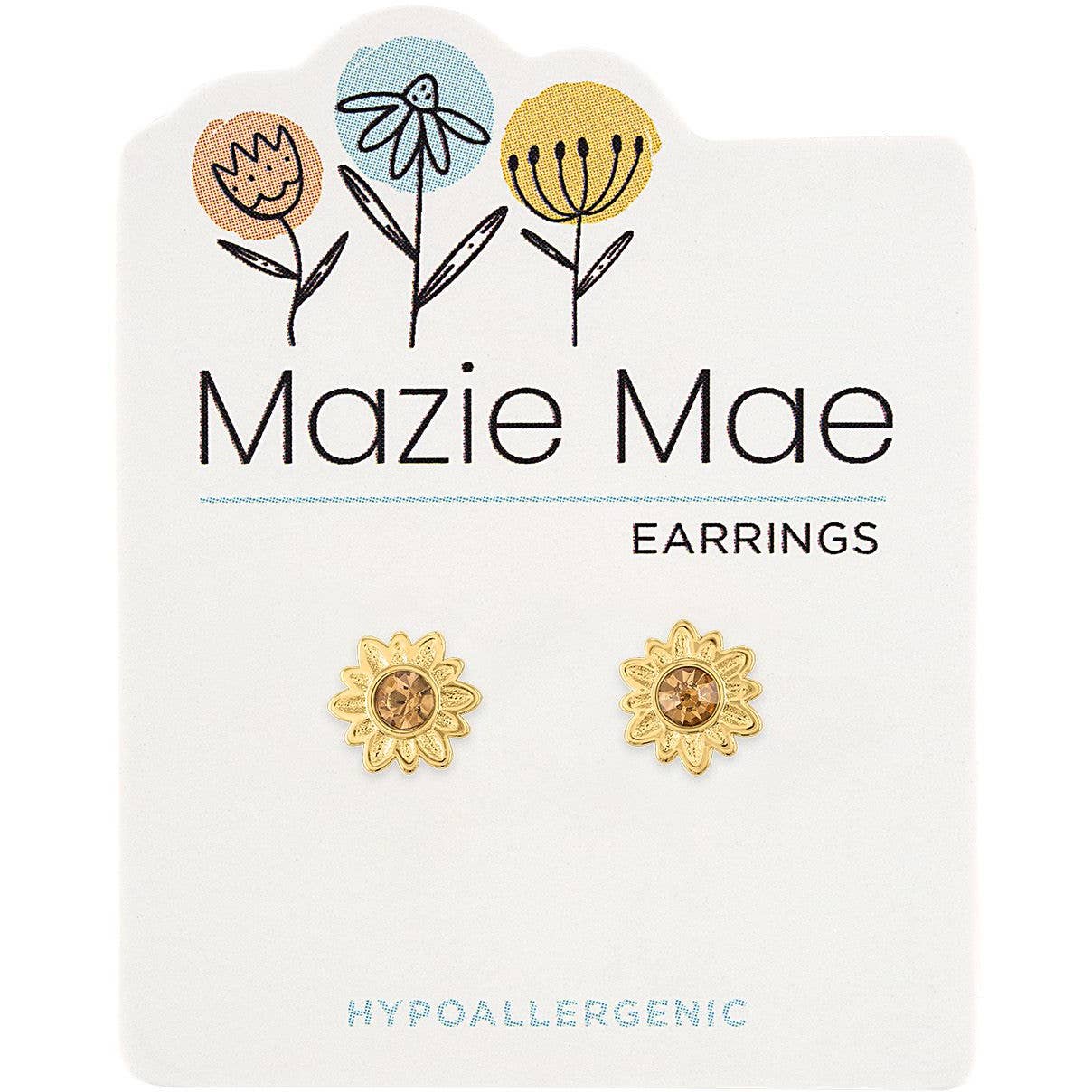 Mazie Mae Sunflower Studs GOLD