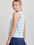Tasc W All Day Tank WATERFALL HEATHER / WHITE STRIPE