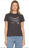 Flag & Anthem W SS Cowgirl Songs Tee BLACK