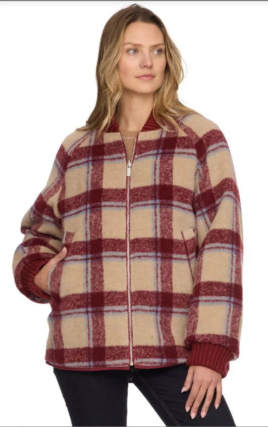 Flag & Anthem W Anniston Reversible Quilted Bomber RED / WHITE
