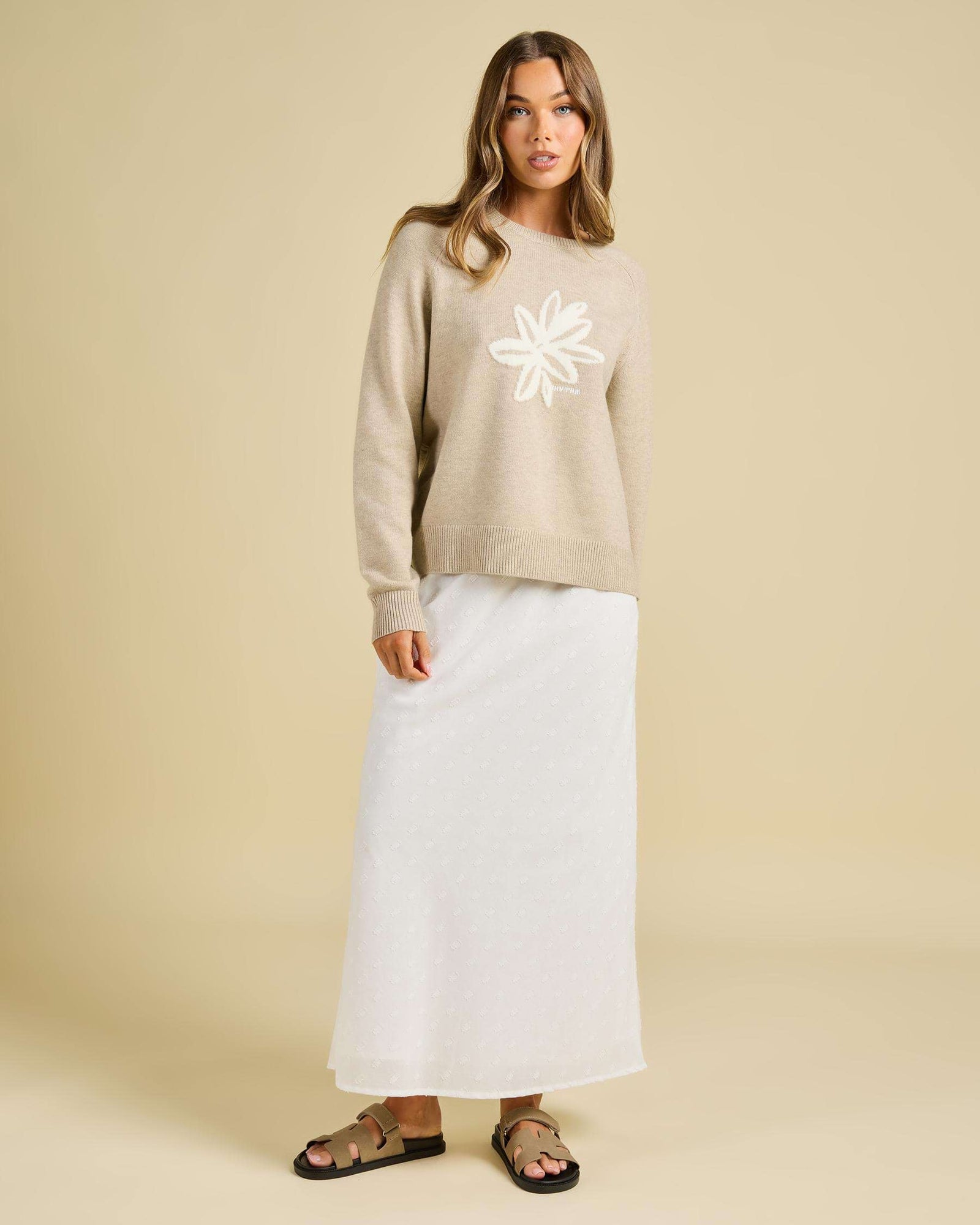 Rhythm W Sanctuary Crew Neck Knit Jumper TAUPE