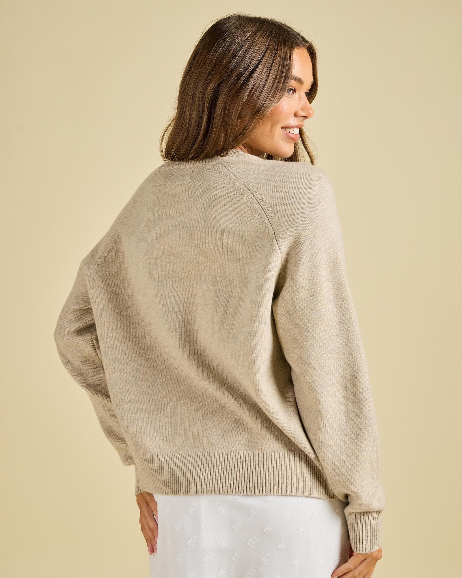 Rhythm W Sanctuary Crew Neck Knit Jumper TAUPE