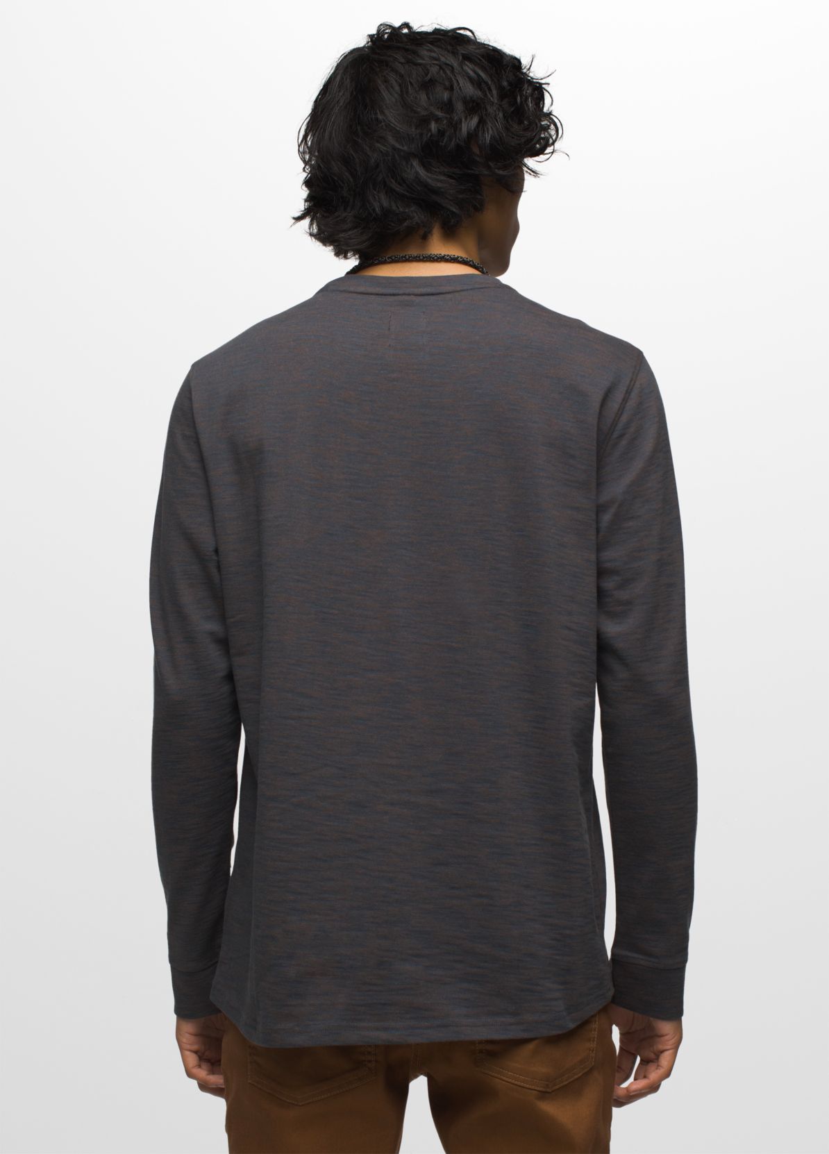 prAna M LS Ronnie Crew II DARK SKY HEATHER