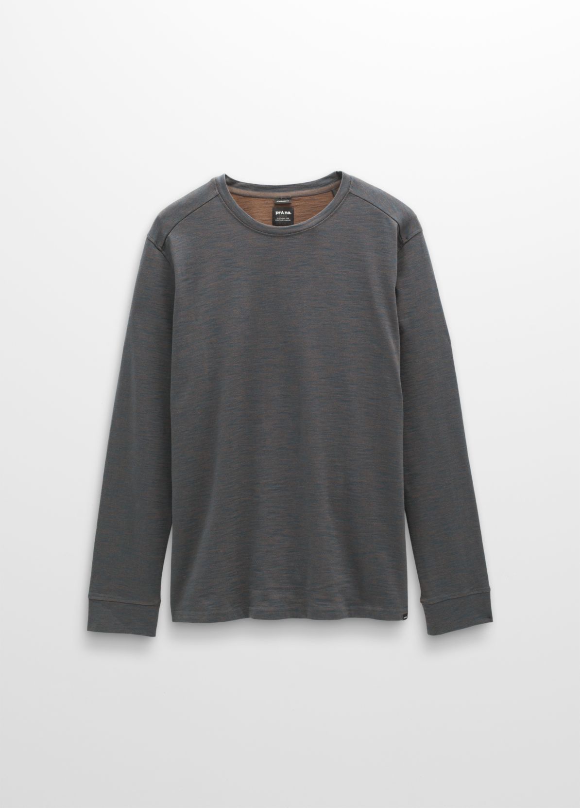 prAna M LS Ronnie Crew II DARK SKY HEATHER