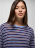 prAna W LS Cozy Up Crew CAPULET BLUE STRIPE