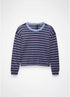 prAna W LS Cozy Up Crew CAPULET BLUE STRIPE