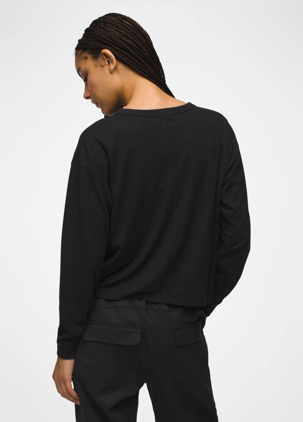 prAna W LS Cozy Up Mock Neck BLACK