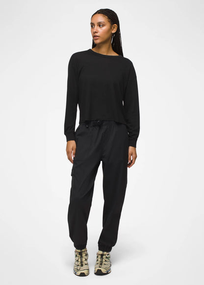 prAna W LS Cozy Up Mock Neck BLACK