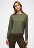 prAna W LS Cozy Up Crew RYE GREEN