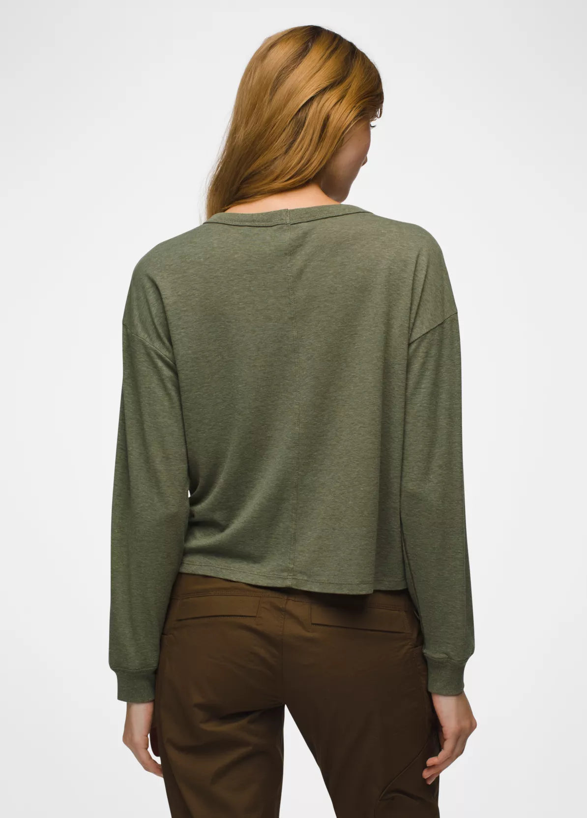 prAna W LS Cozy Up Crew RYE GREEN