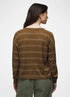 prAna W LS Cozy Up Crew SEPIA STRIPE