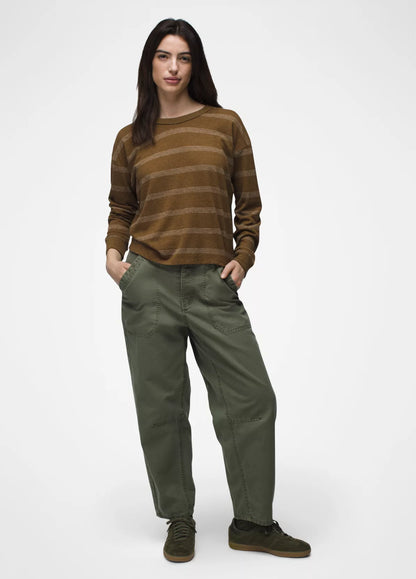 prAna W LS Cozy Up Crew SEPIA STRIPE