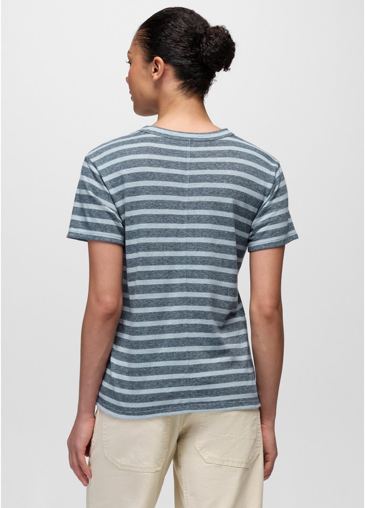 prAna W SS Cozy Up Crew GLACIER SKIES STRIPE