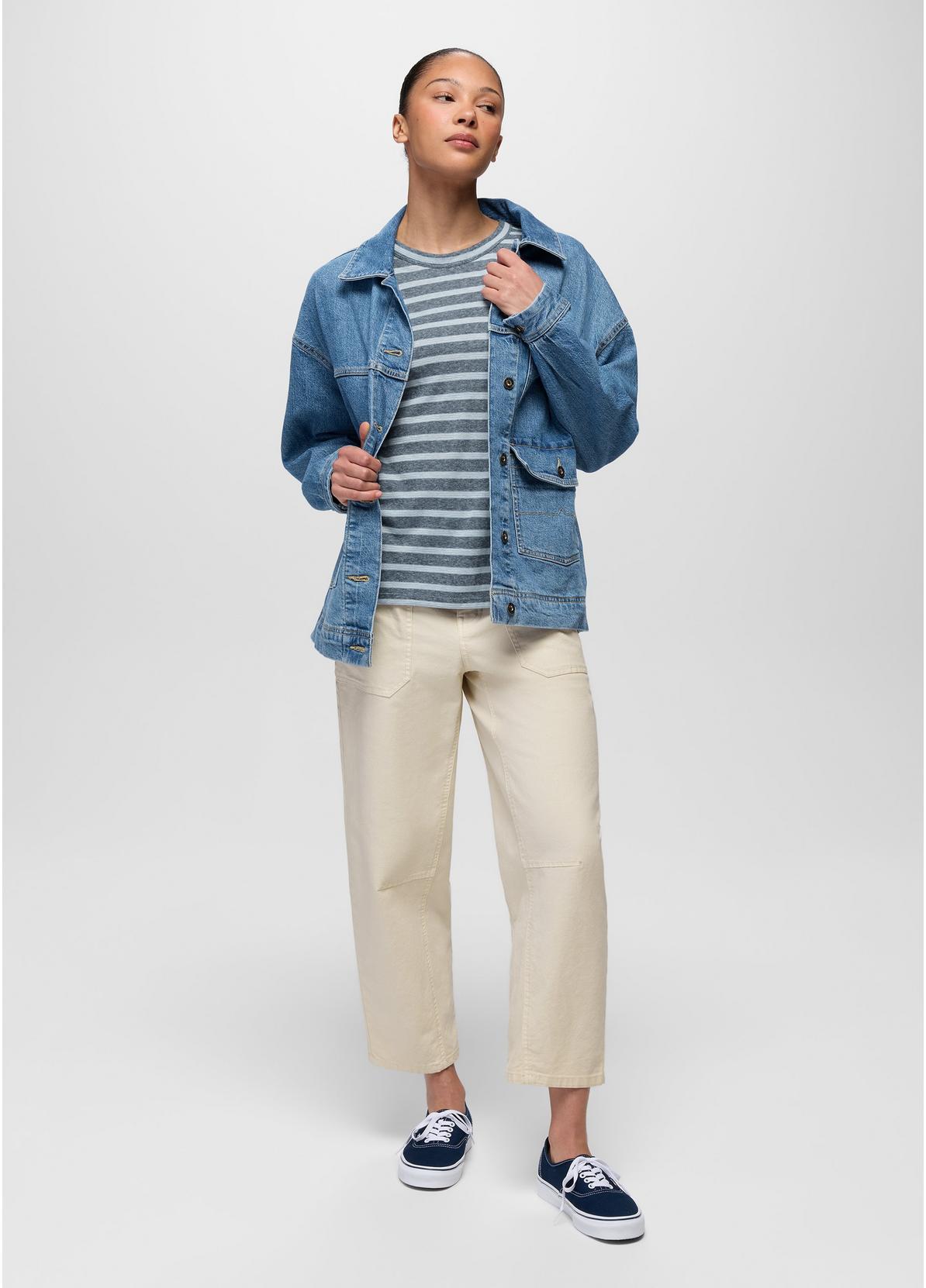 prAna W SS Cozy Up Crew GLACIER SKIES STRIPE
