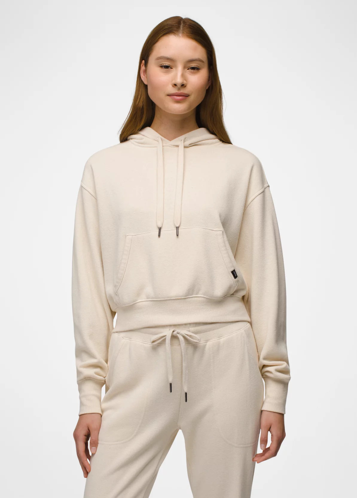 prAna W Cozy Up Crop Hoodie CANVAS HEATHER